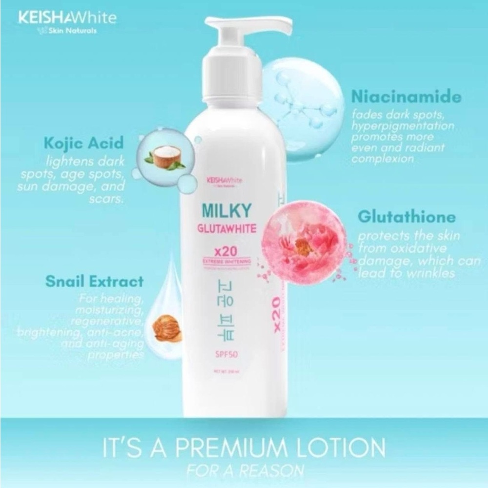 KEISHAWhite Milky Glutawhite Premium Lotion - White & Pink - Picture 3 of 5